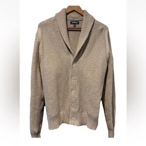 Bonobos Men's beige classic shawl collar Cardigan Sweater size Medium